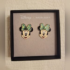 BaubleBar Disney Minnie Mouse Earrings - Green and Black
